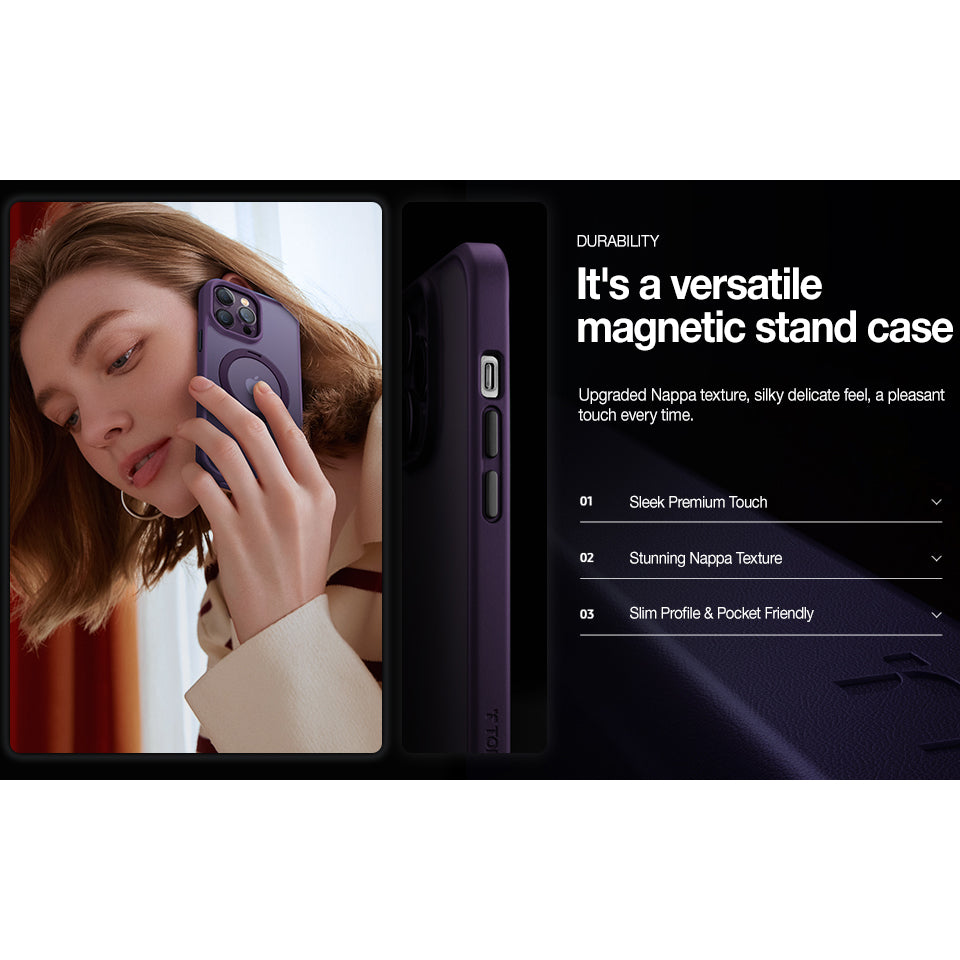Suitable For iPhone 16 Series Invisible Bracket Skin Friendly Magnetic Phone Shell