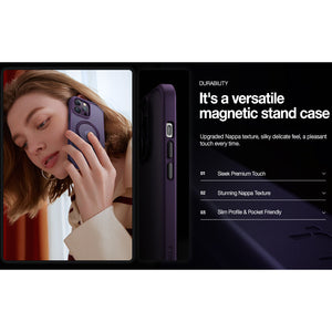 Suitable For iPhone 16 Series Invisible Bracket Skin Friendly Magnetic Phone Shell