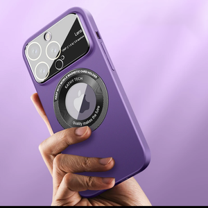 Suitable For iPhone 13/14/15 Series Large Window Protection Mirror Integrated Dustproof Electroplating Frosted Magnetic Suction Phone Case