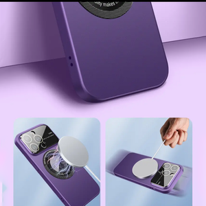 Suitable For iPhone 13/14/15 Series Large Window Protection Mirror Integrated Dustproof Electroplating Frosted Magnetic Suction Phone Case
