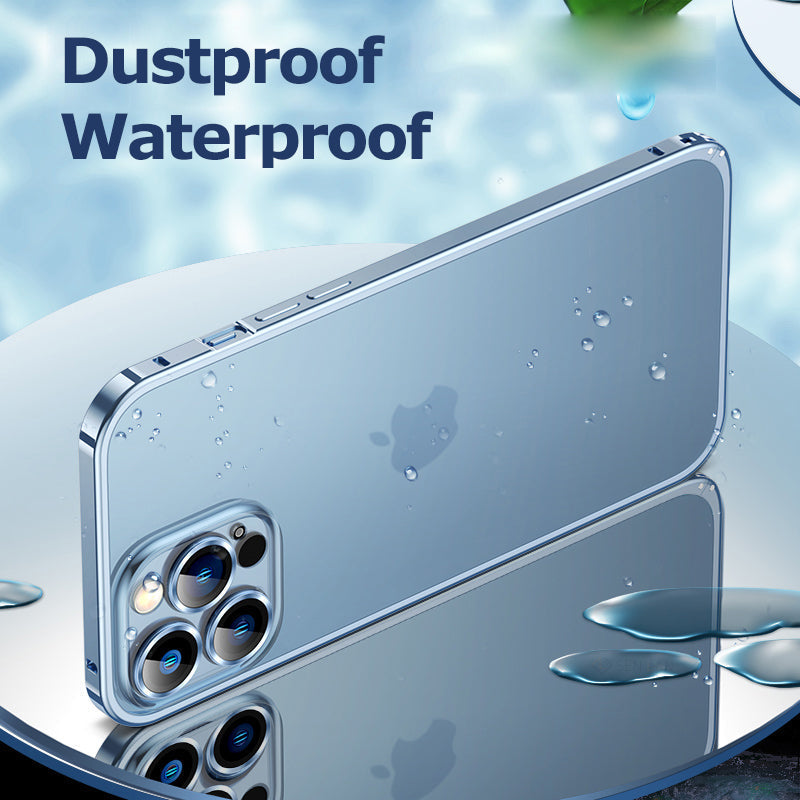 For iPhone15 Series Luban Buckle Metal Middle Frame/Frosted Back Panel/Lens All-Inclusive Mobile Phone Case