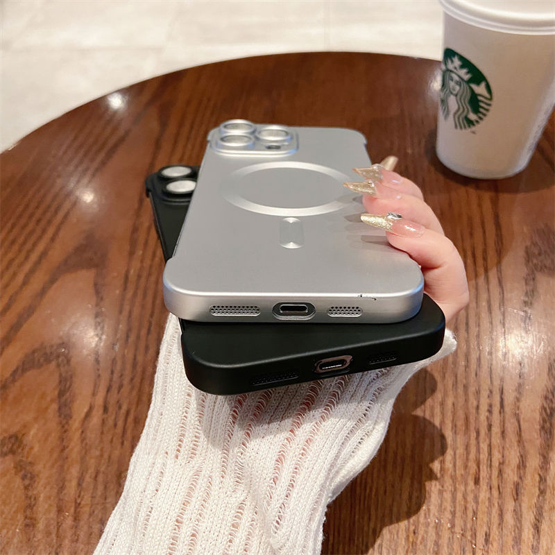 Lens Film All-inclusive Frameless Magnetic Phone Case For iPhone 14/15 Series