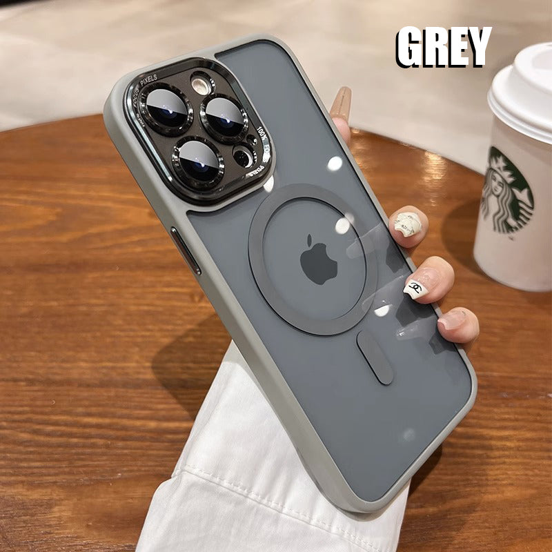 For iPhone15 Series Metal Lens Magnetic Phone Case