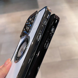Magnetic Suction Frosted Electroplating Missing Label Invisible Bracket For iPhone 14/15 Phone Case