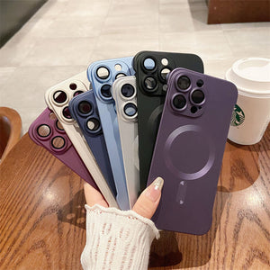 Lens Film All-inclusive Frameless Magnetic Phone Case For iPhone 14/15 Series