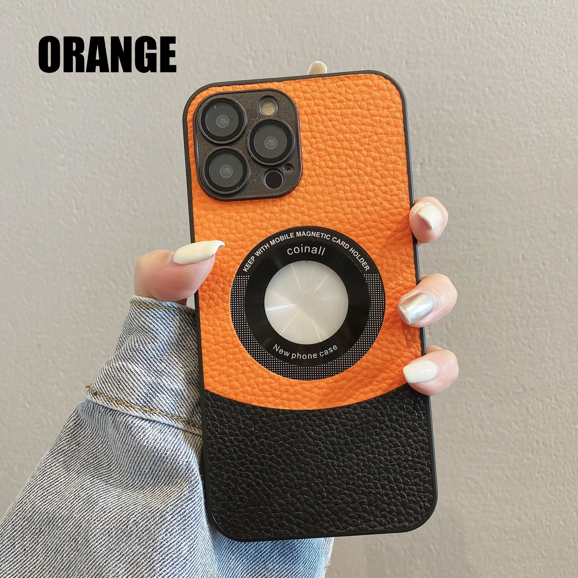 New Color-Blocked Leather Magnetic Phone Case For iPhone15 Series