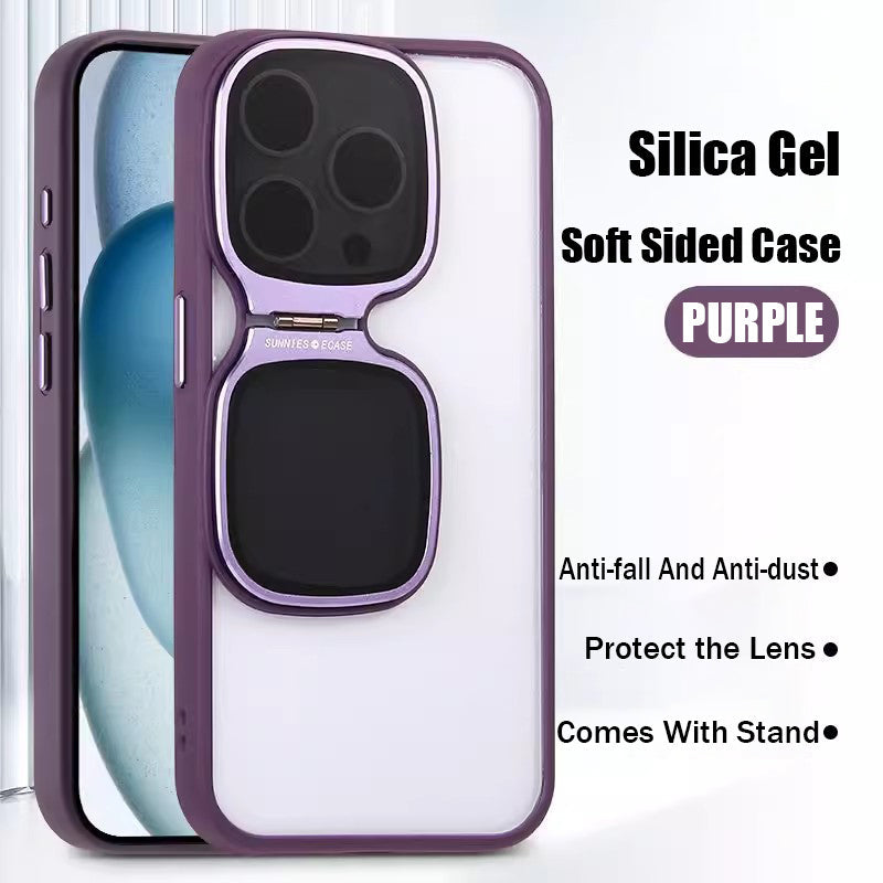 For iPhone15 Series High Transparent Acrylic Bracket Phone Case