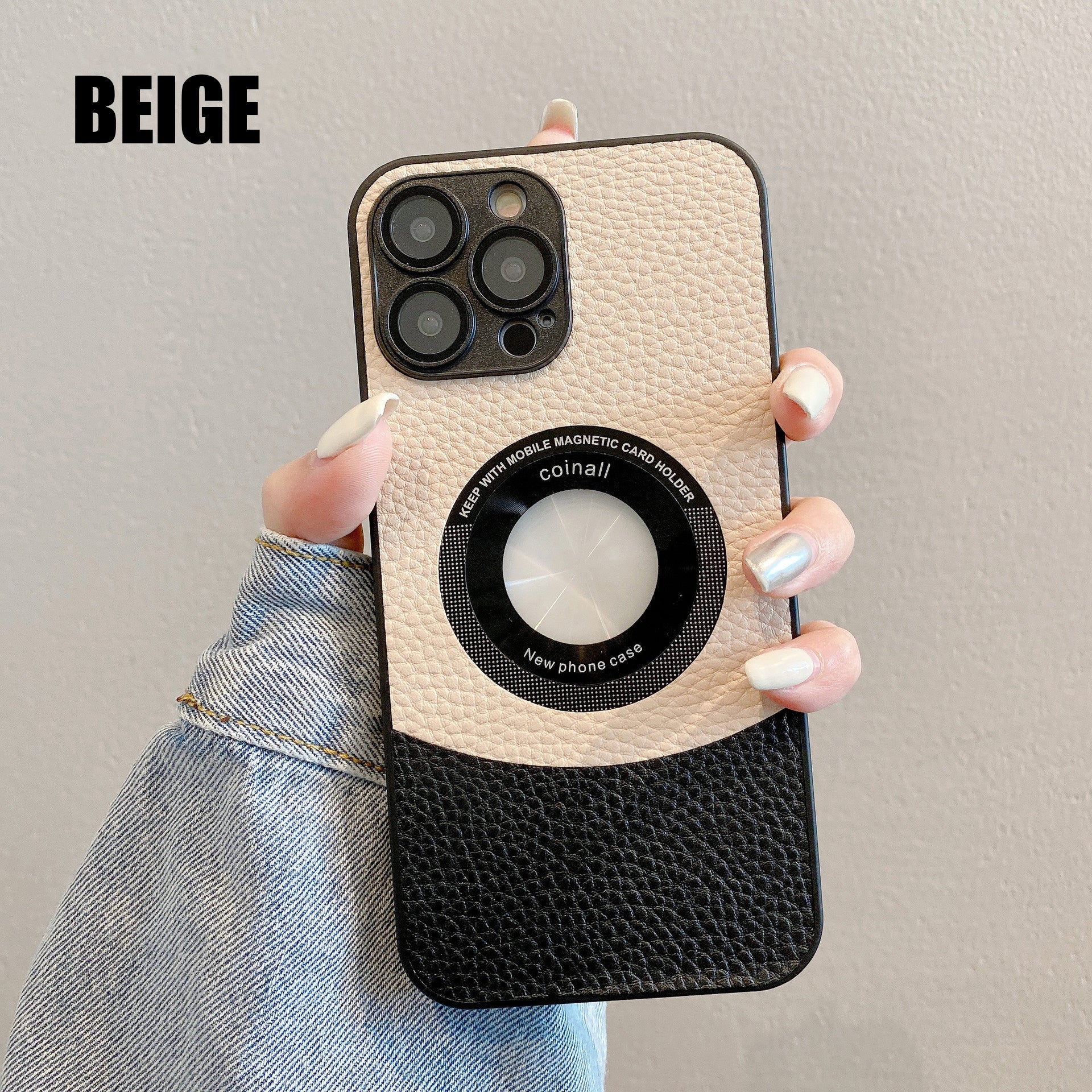 New Color-Blocked Leather Magnetic Phone Case For iPhone15 Series