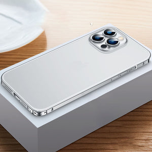 For iPhone15 Series Luban Buckle Metal Middle Frame/Frosted Back Panel/Lens All-Inclusive Mobile Phone Case
