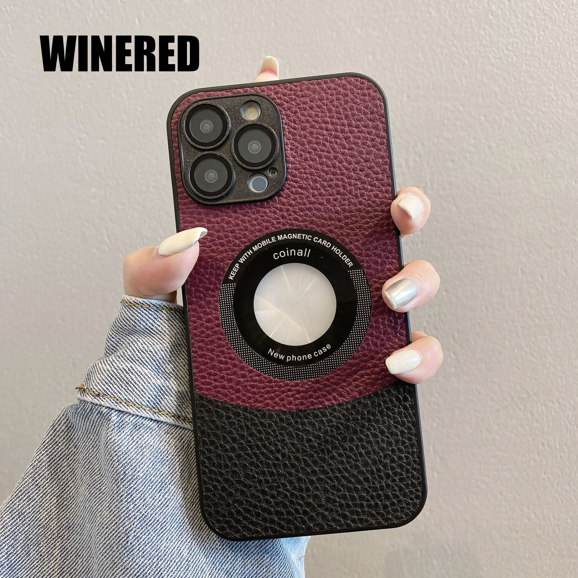 New Color-Blocked Leather Magnetic Phone Case For iPhone15 Series