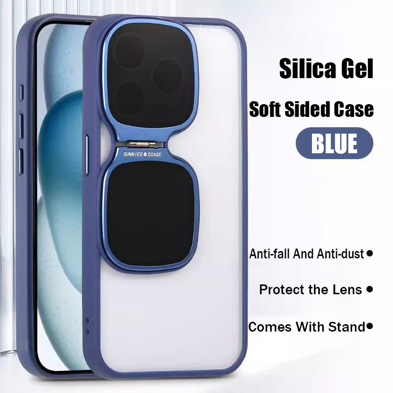 For iPhone15 Series High Transparent Acrylic Bracket Phone Case