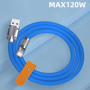 Metal Shell Liquid Soft Rubber Data Cable, PD120W Fast Charging Cable
