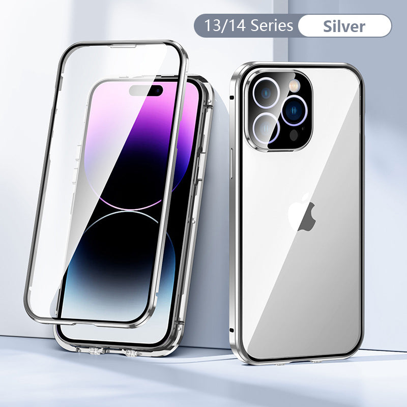 Anti-Peeping and HD Magnetic Double Sided Tempered Glass Case for iPhone 15 Series
