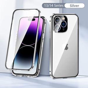 Anti-Peeping and HD Magnetic Double Sided Tempered Glass Case for iPhone 15 Series