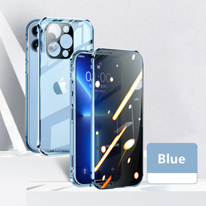 Anti-Peeping and HD Magnetic Double Sided Tempered Glass Case for iPhone 15 Series