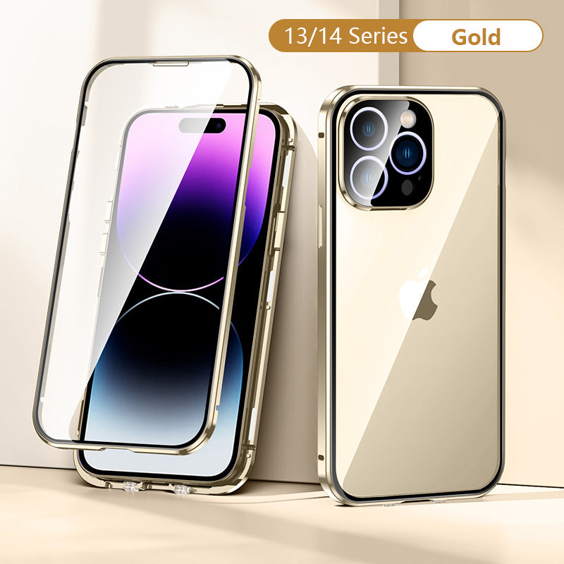 Anti-Peeping and HD Magnetic Double Sided Tempered Glass Case for iPhone 15 Series