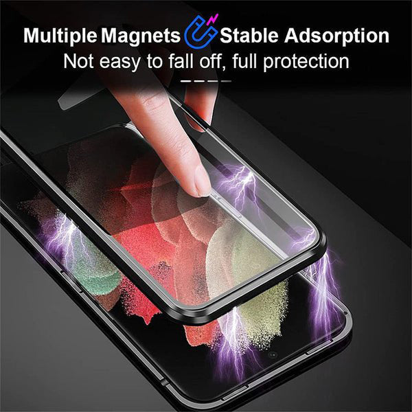 Magnetic Double Sided Tempered Glass Phone Case for Samsung S24/25 Ultra