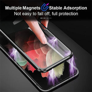 Magnetic Double Sided Tempered Glass Phone Case for Samsung S24/25 Ultra