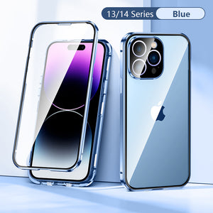 Anti-Peeping and HD Magnetic Double Sided Tempered Glass Case for iPhone 15 Series