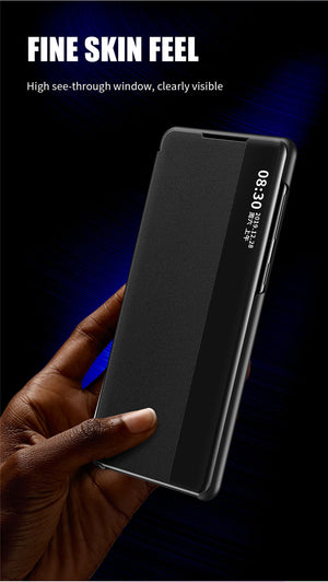 For Samsung Galaxy S25 Series Smart View Flip Leather Case
