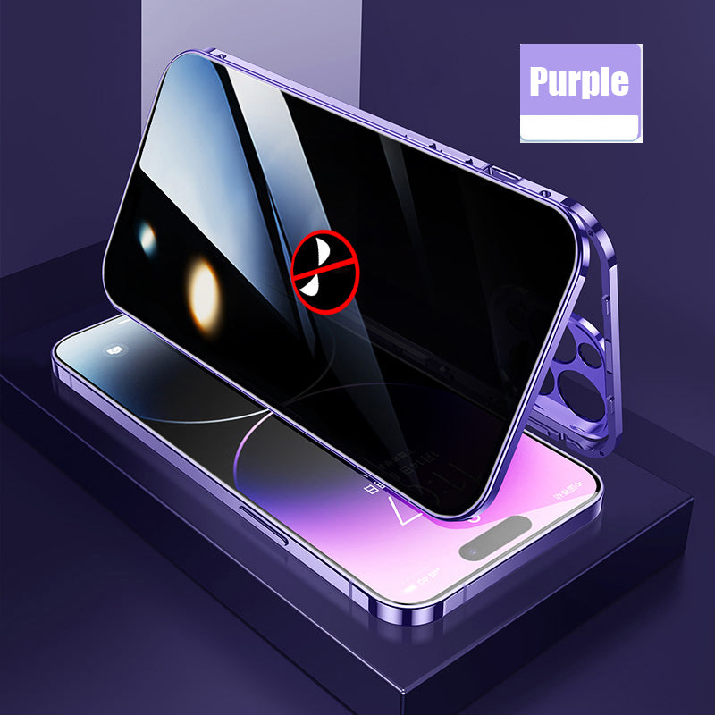 Anti-Peeping and HD Magnetic Double Sided Tempered Glass Case for iPhone 15 Series