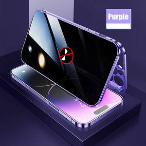 Anti-Peeping and HD Magnetic Double Sided Tempered Glass Case for iPhone 15 Series
