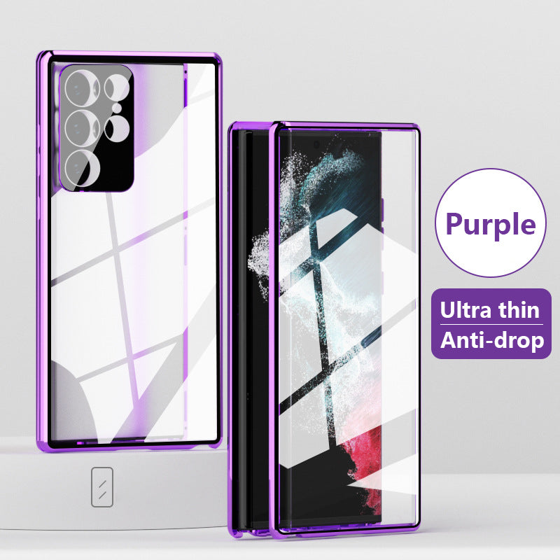 Magnetic Double Sided Tempered Glass Phone Case for Samsung S24/25 Ultra