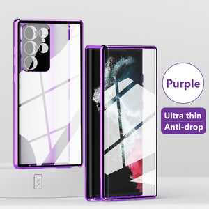 Magnetic Double Sided Tempered Glass Phone Case for Samsung S24/25 Ultra