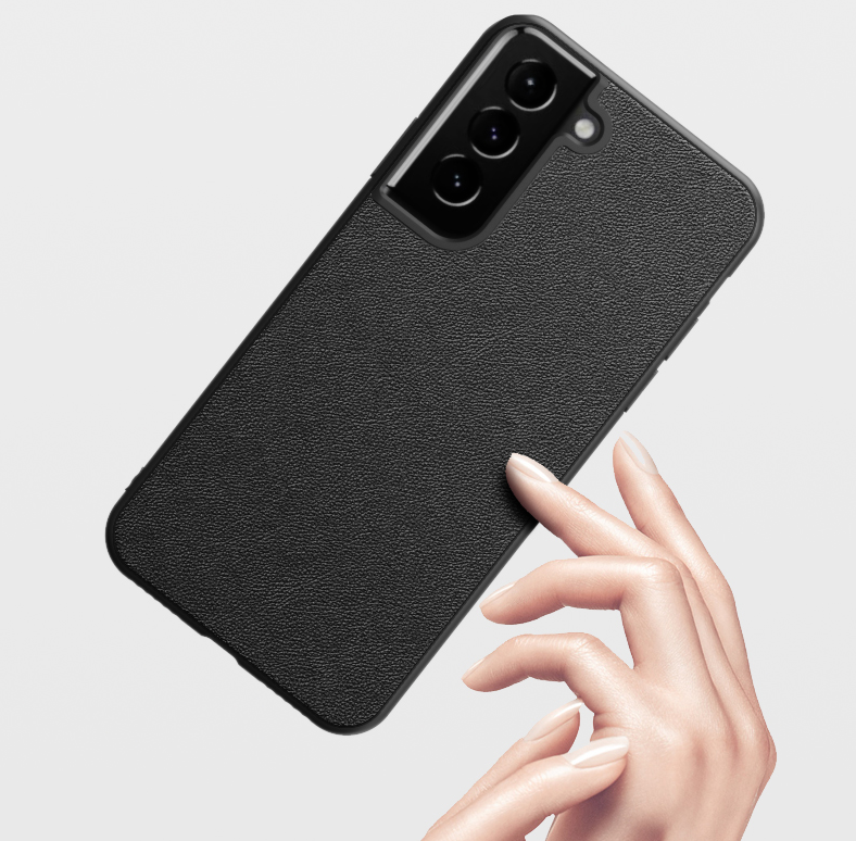 Samsung Metal Plain Leather Phone Case Lens Leather Protective Case