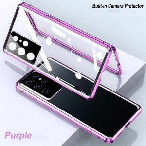 For Samsung Magnetic Tempered Glass Double-Sided Phone Case